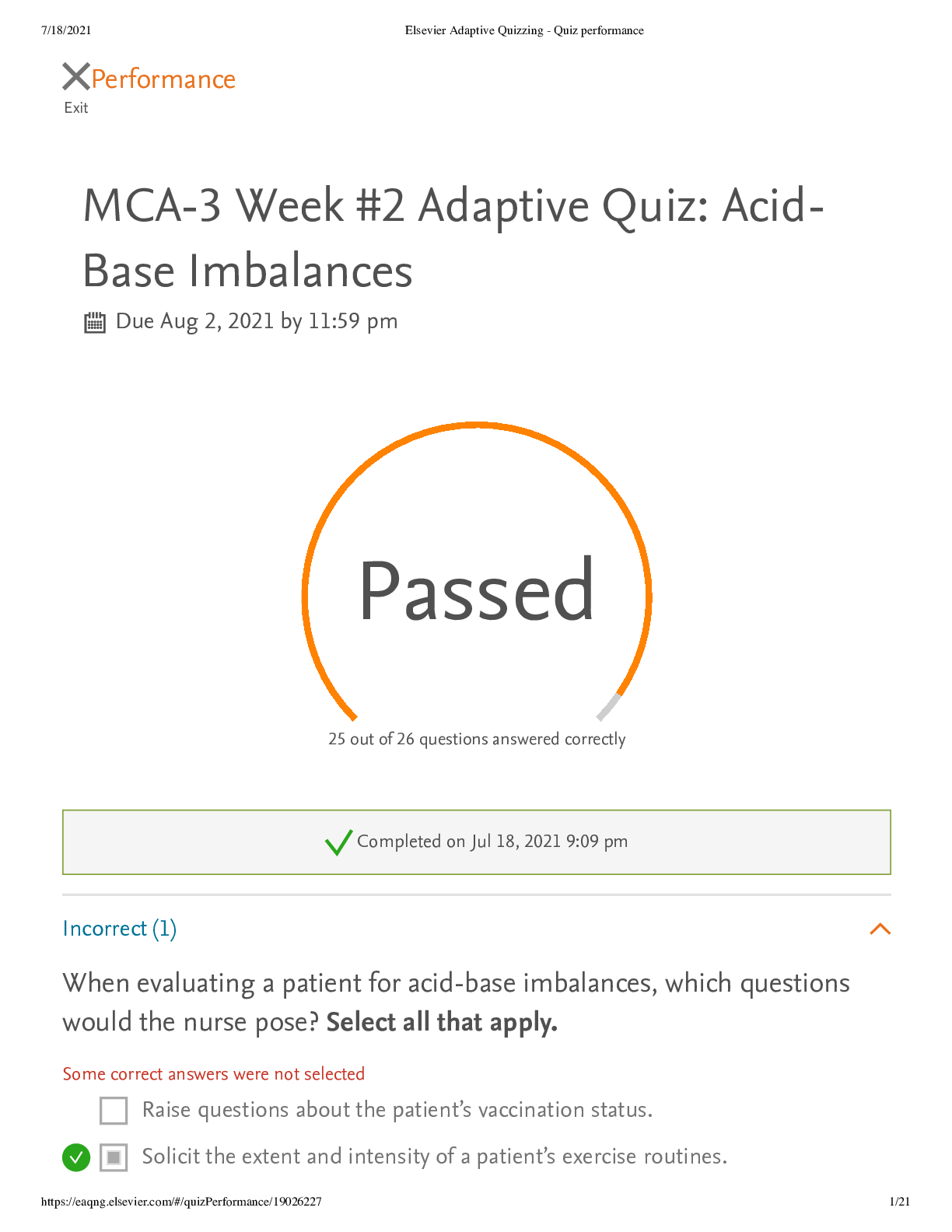 Preview image for Eolve HESI Elsevier Adaptive Quizzing EAQ Acid Base Imbalances